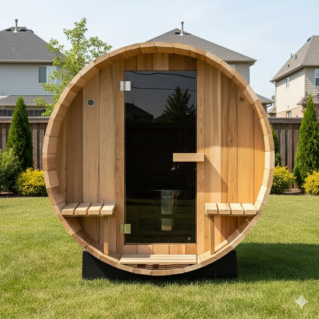 Barrel Sauna with Porch